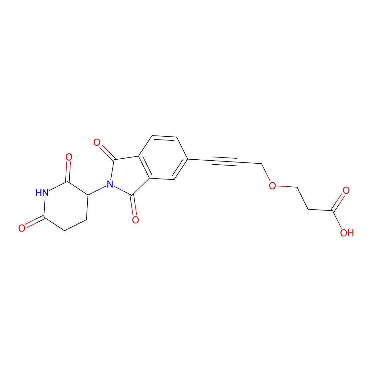 Thalidomide-Propargyne-PEG1-COOH molecular structure, CAS 2828438-36-2