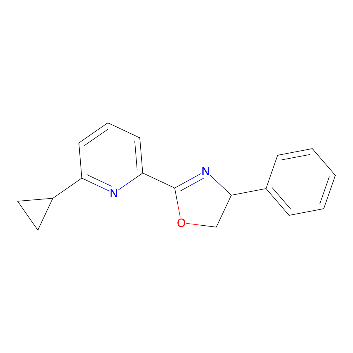 (S)-2-(6-Cyclopropylpyridin-2-yl)-4-phenyl-4,5-dihydrooxazole molecular structure, CAS 2828438-52-2