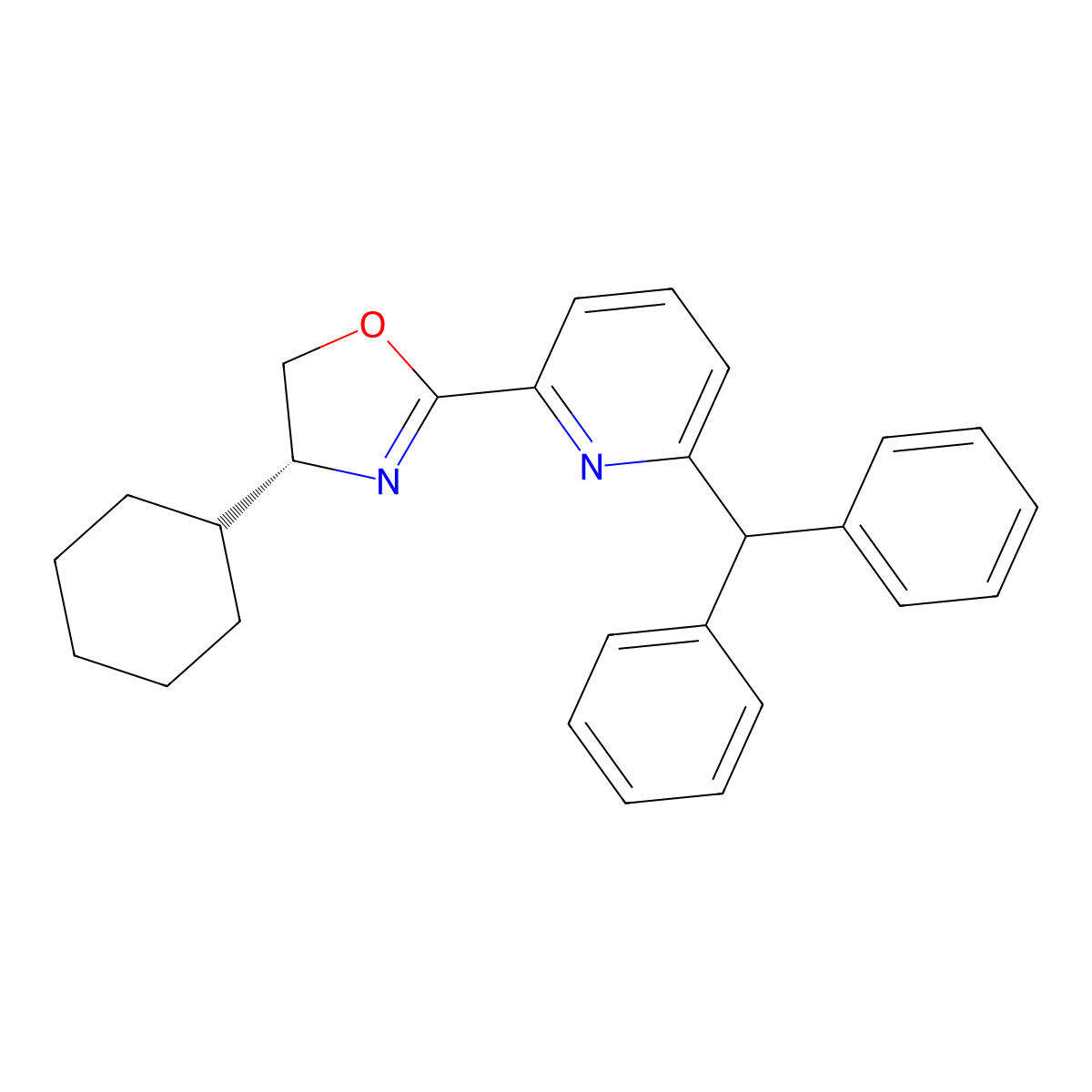 (R)-2-(6-Benzhydrylpyridin-2-yl)-4-cyclohexyl-4,5-dihydrooxazole molecular structure, CAS 2828438-57-7