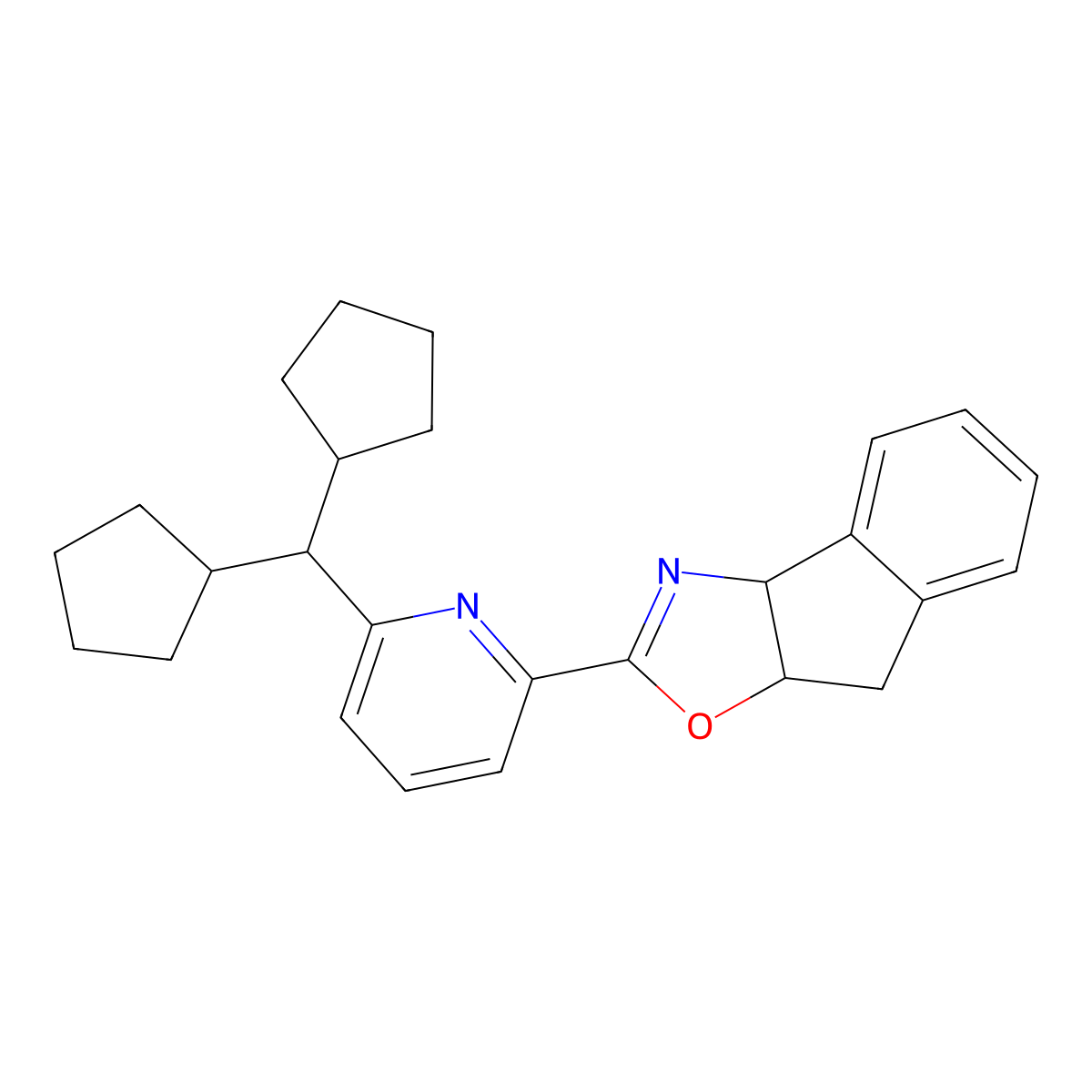(3aS,8aR)-2-(6-(Dicyclopentylmethyl)pyridin-2-yl)-3a,8a-dihydro-8H-indeno[1,2-d]oxazole molecular structure, CAS 2828438-58-8