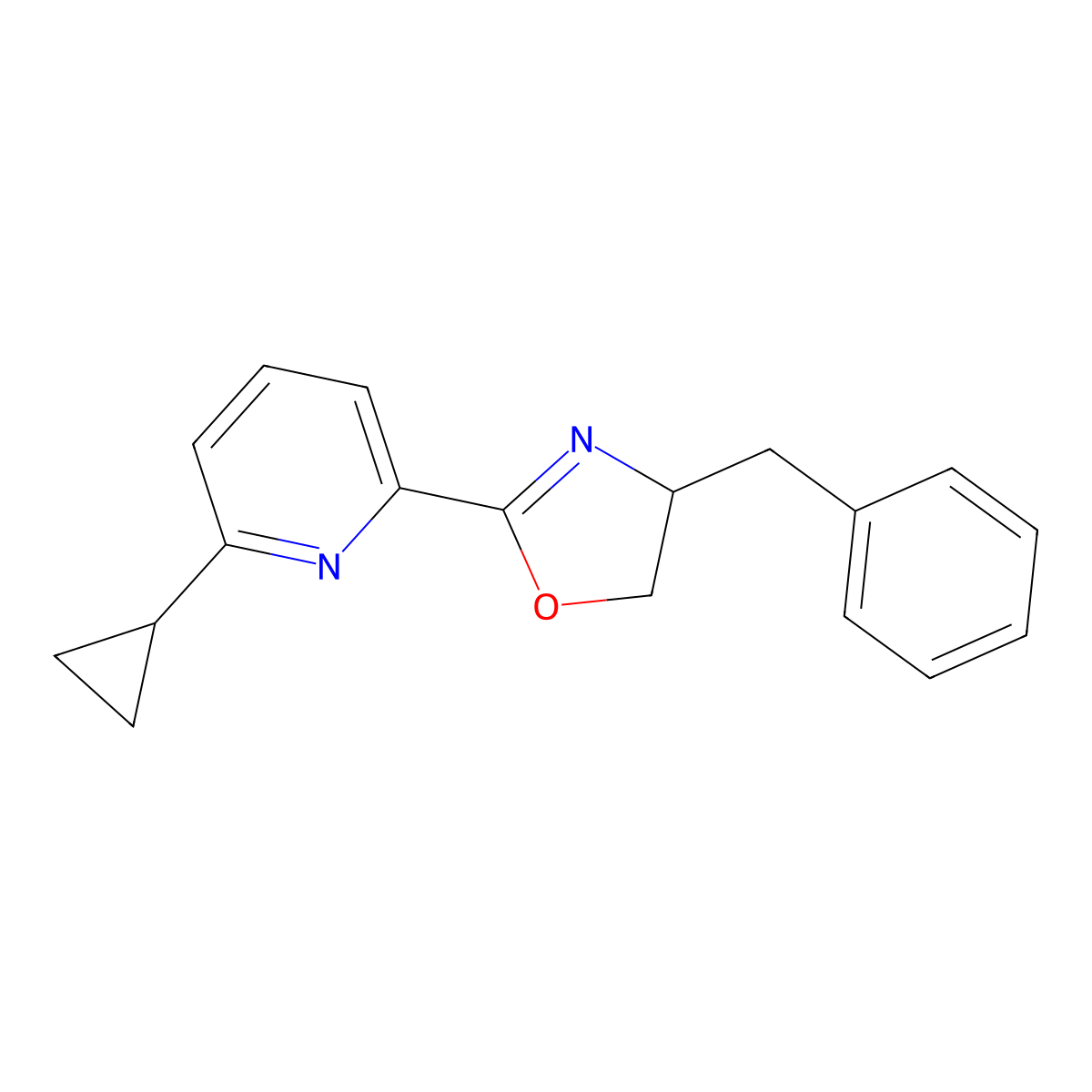 (S)-4-Benzyl-2-(6-cyclopropylpyridin-2-yl)-4,5-dihydrooxazole molecular structure, CAS 2828438-61-3