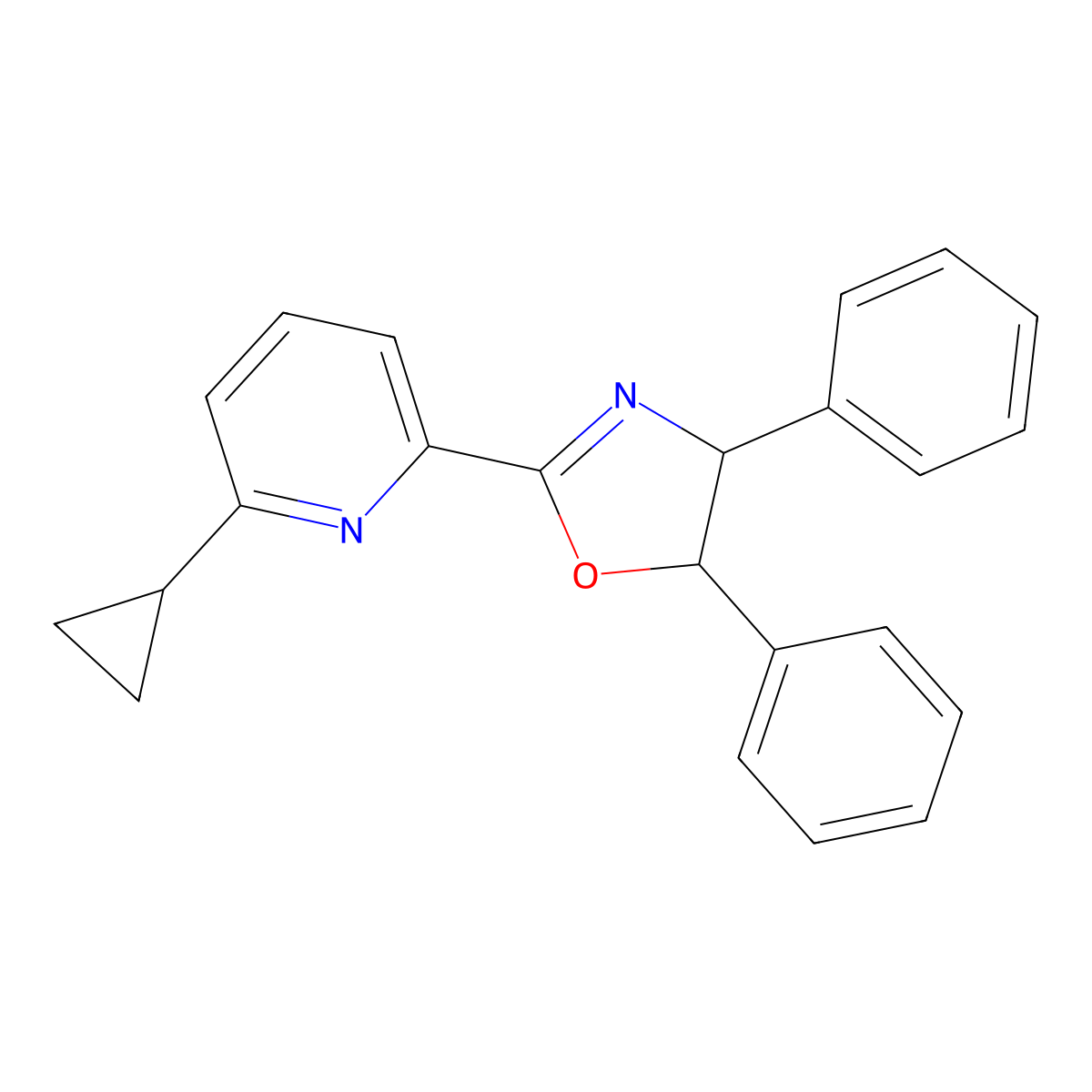 (4S,5R)-2-(6-Cyclopropylpyridin-2-yl)-4,5-diphenyl-4,5-dihydrooxazole molecular structure, CAS 2828438-63-5