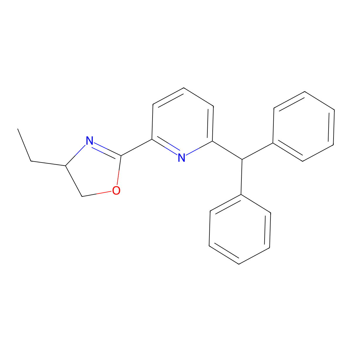 (S)-2-(6-Benzhydrylpyridin-2-yl)-4-ethyl-4,5-dihydrooxazole molecular structure, CAS 2828438-66-8