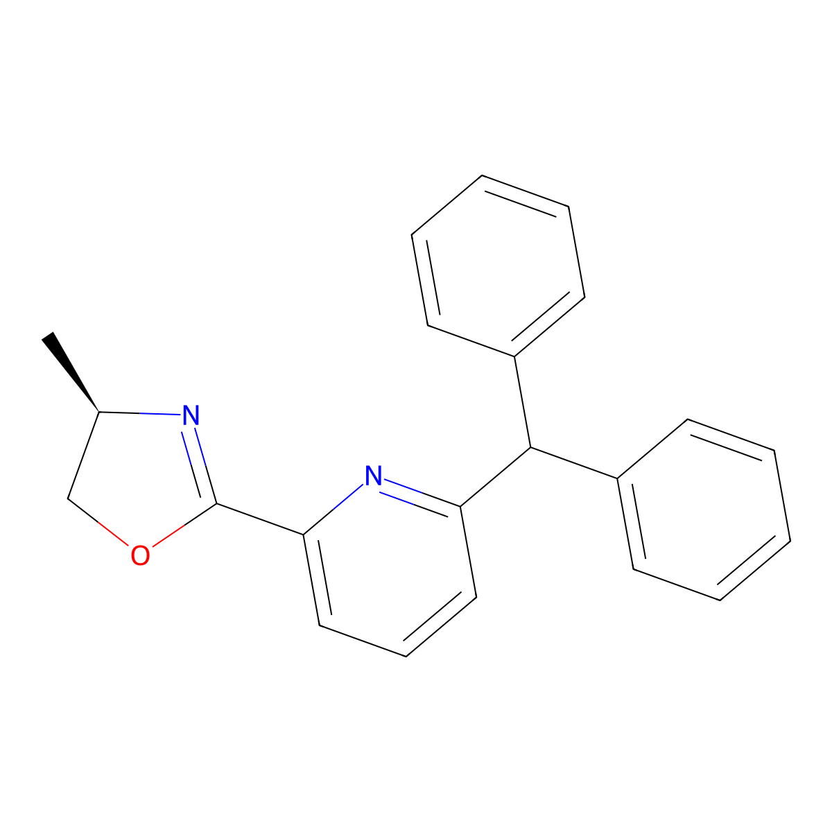 (R)-2-(6-Benzhydrylpyridin-2-yl)-4-methyl-4,5-dihydrooxazole molecular structure, CAS 2828438-69-1
