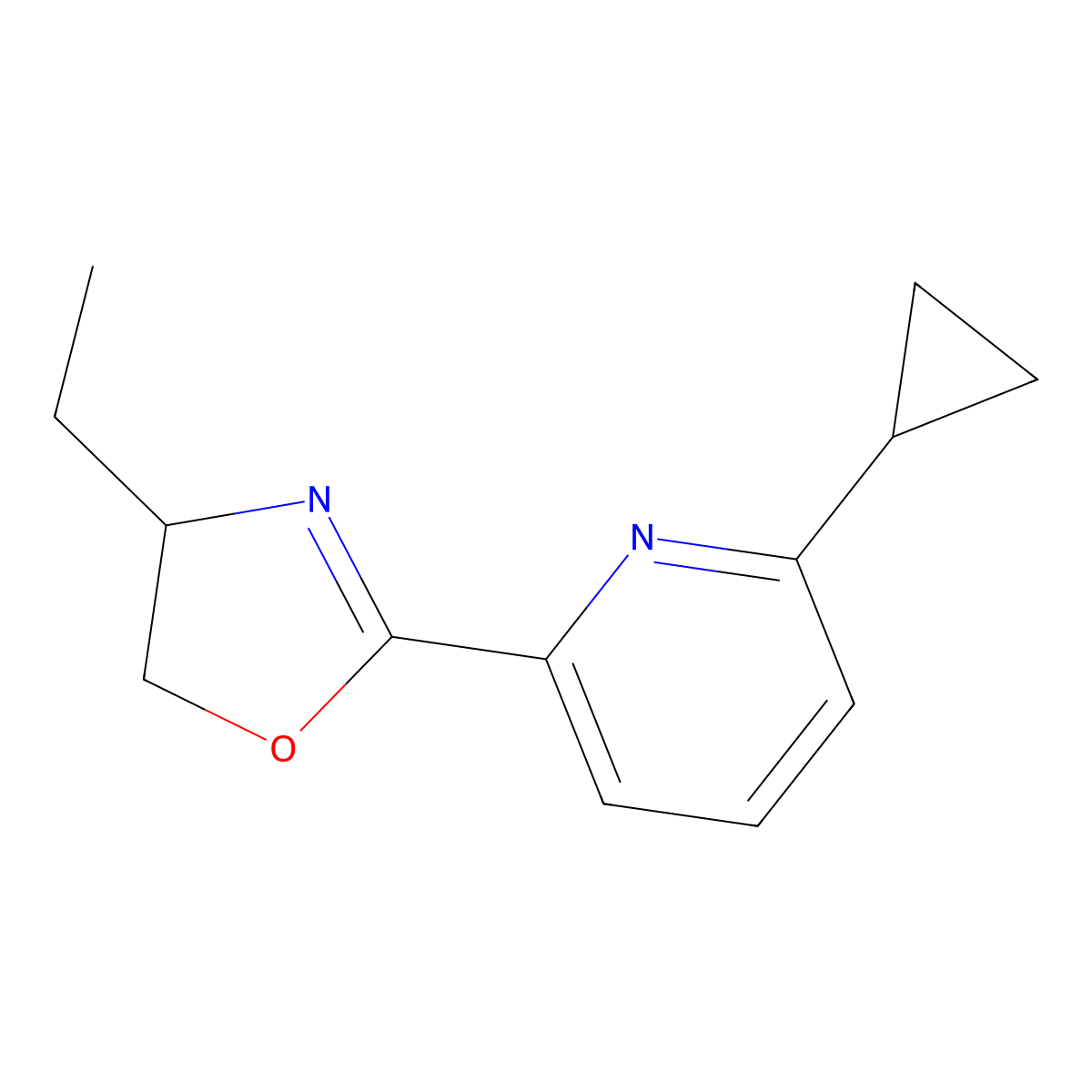 (R)-2-(6-Cyclopropylpyridin-2-yl)-4-ethyl-4,5-dihydrooxazole molecular structure, CAS 2828438-70-4