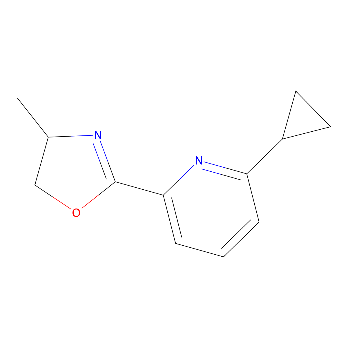 (R)-2-(6-Cyclopropylpyridin-2-yl)-4-methyl-4,5-dihydrooxazole molecular structure, CAS 2828438-74-8