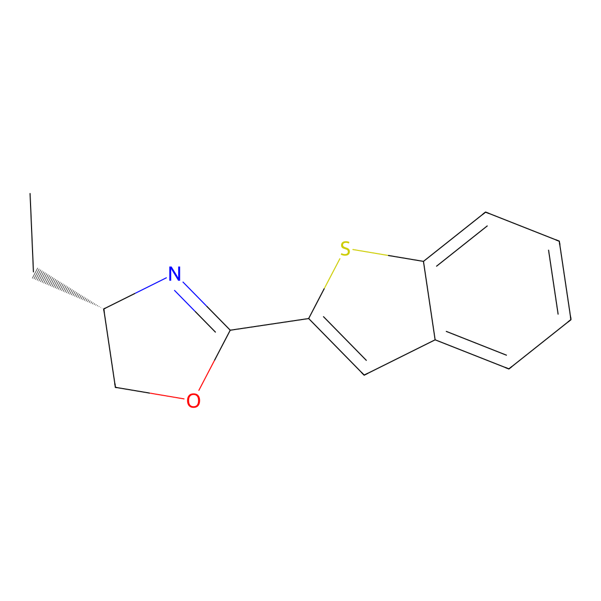 (S)-2-(Benzo[b]thiophen-2-yl)-4-ethyl-4,5-dihydrooxazole molecular structure, CAS 2828438-80-6