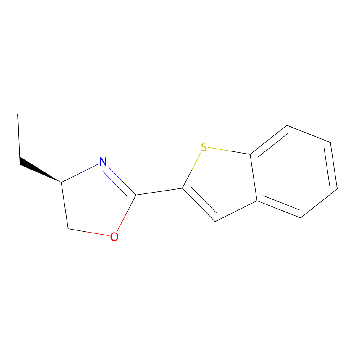 (R)-2-(Benzo[b]thiophen-2-yl)-4-ethyl-4,5-dihydrooxazole molecular structure, CAS 2828438-81-7