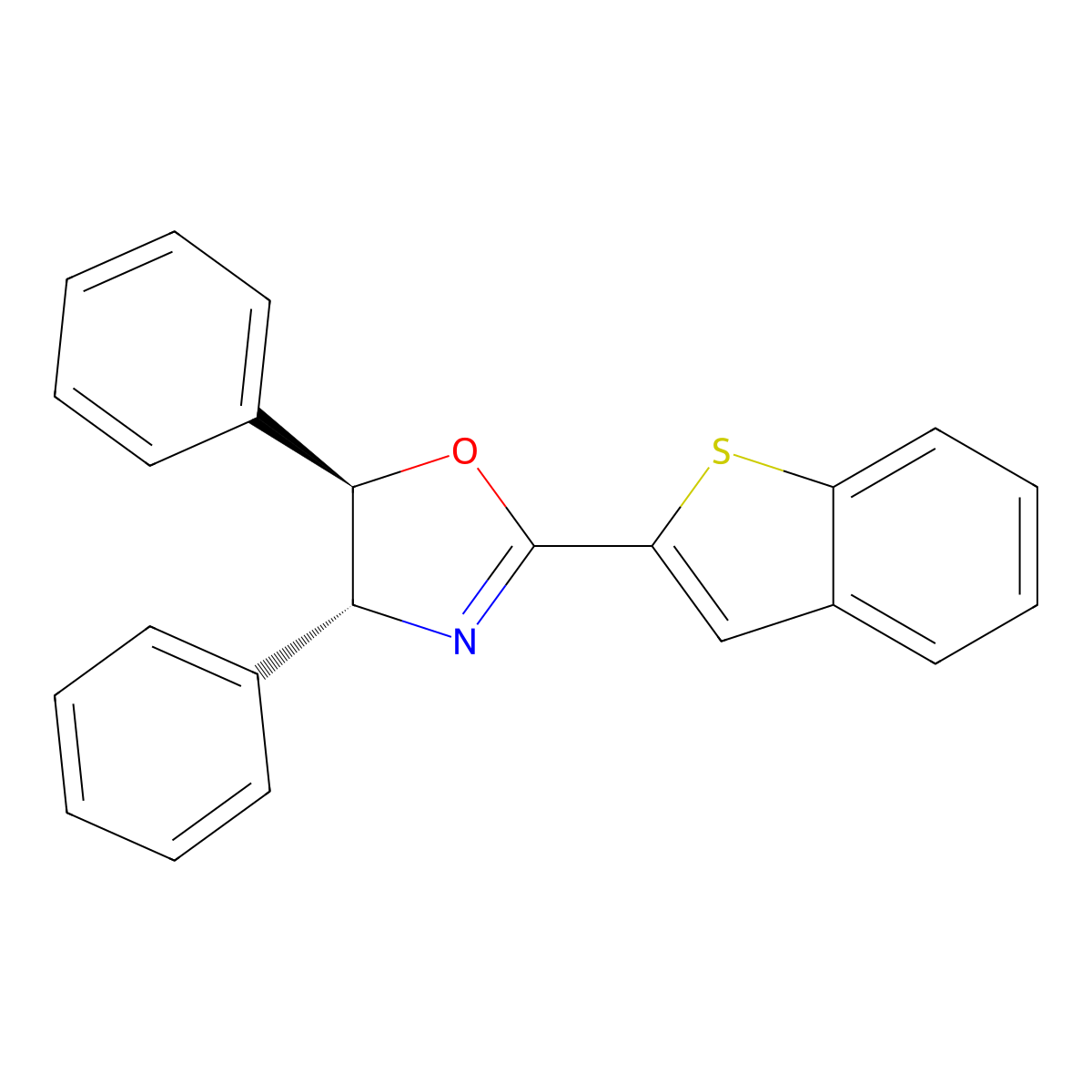 (4R,5R)-2-(Benzo[b]thiophen-2-yl)-4,5-diphenyl-4,5-dihydrooxazole molecular structure, CAS 2828438-82-8
