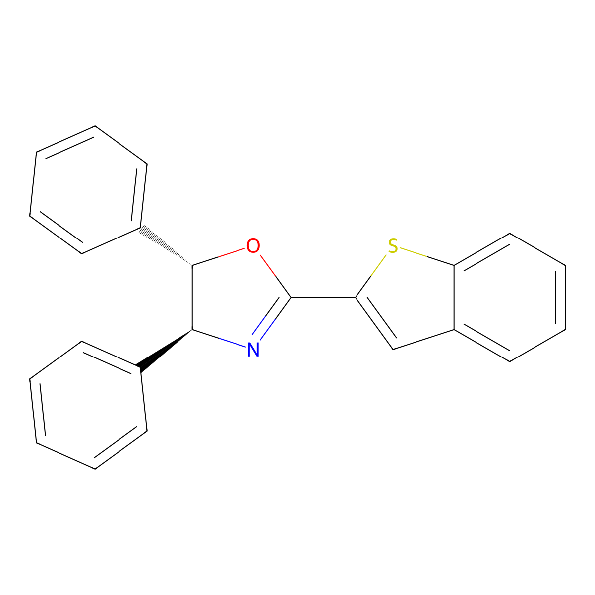 (4S,5S)-2-(Benzo[b]thiophen-2-yl)-4,5-diphenyl-4,5-dihydrooxazole molecular structure, CAS 2828438-83-9