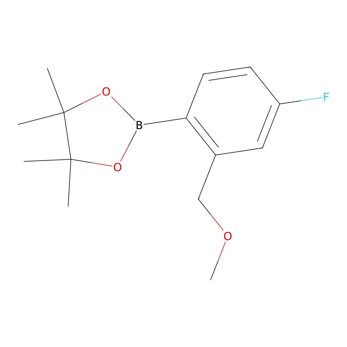 2-(4-Fluoro-2-(methoxymethyl)phenyl)-4,4,5,5-tetramethyl-1,3,2-dioxaborolane molecular structure, CAS 2828438-84-0