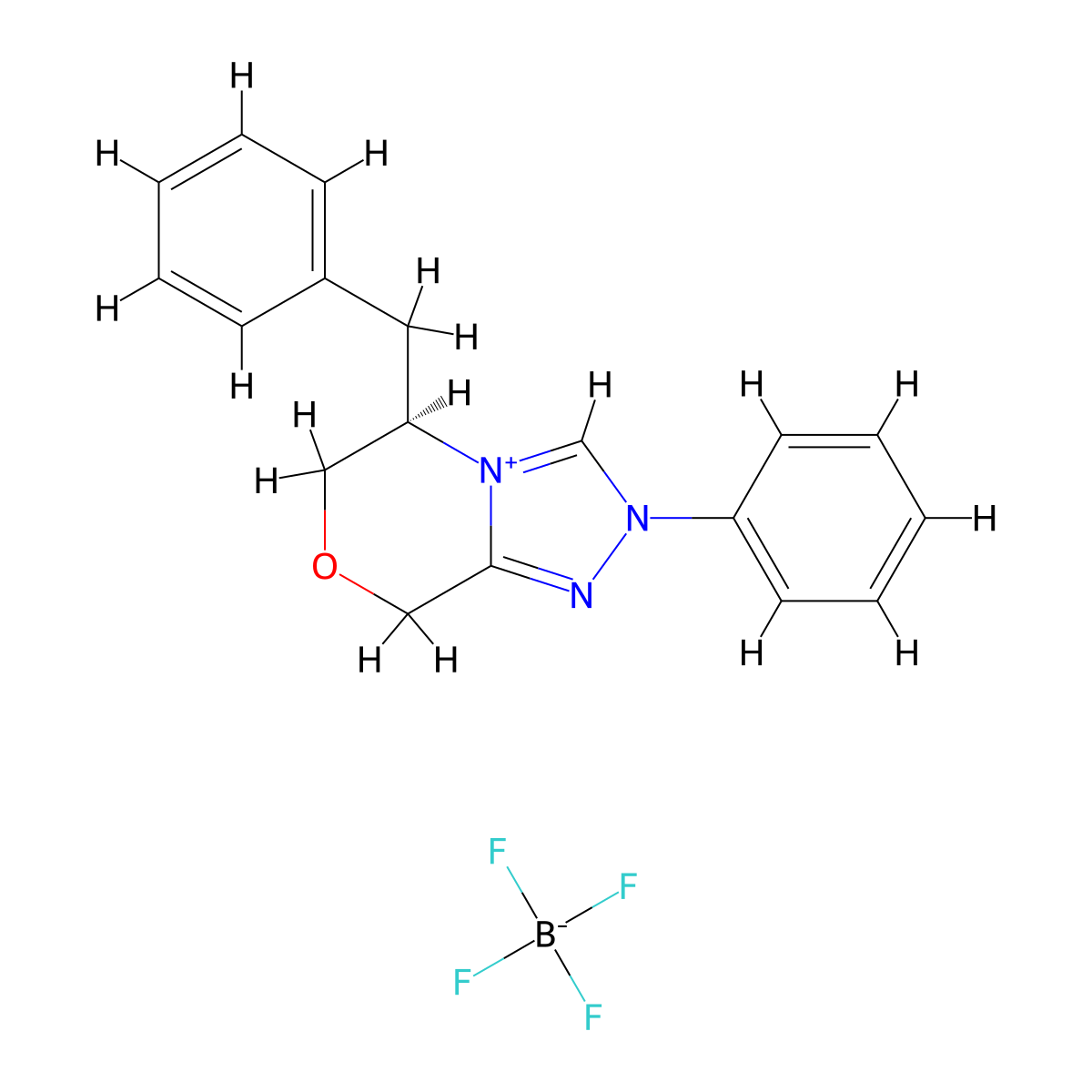 (R)-5-Benzyl-2-phenyl-5,6-dihydro-8H-[1,2,4]triazolo[3,4-c][1,4]oxazin-2-ium tetrafluoroborate molecular structure, CAS 2828438-89-5