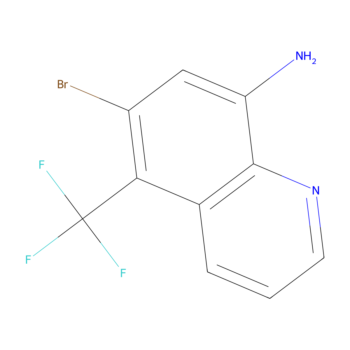 6-Bromo-5-(trifluoromethyl)quinolin-8-amine molecular structure, CAS 2828438-94-2