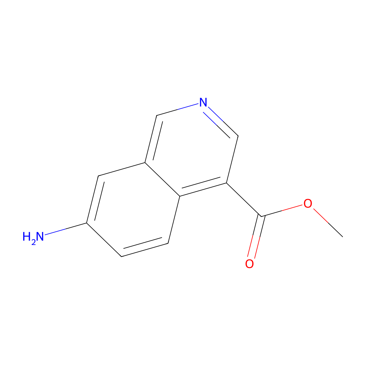 Methyl 7-aminoisoquinoline-4-carboxylate molecular structure, CAS 2828438-95-3