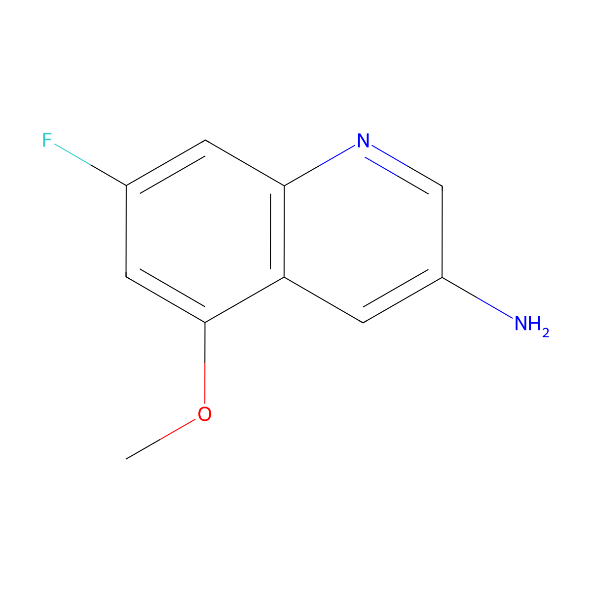 7-Fluoro-5-methoxyquinolin-3-amine molecular structure, CAS 2828438-96-4