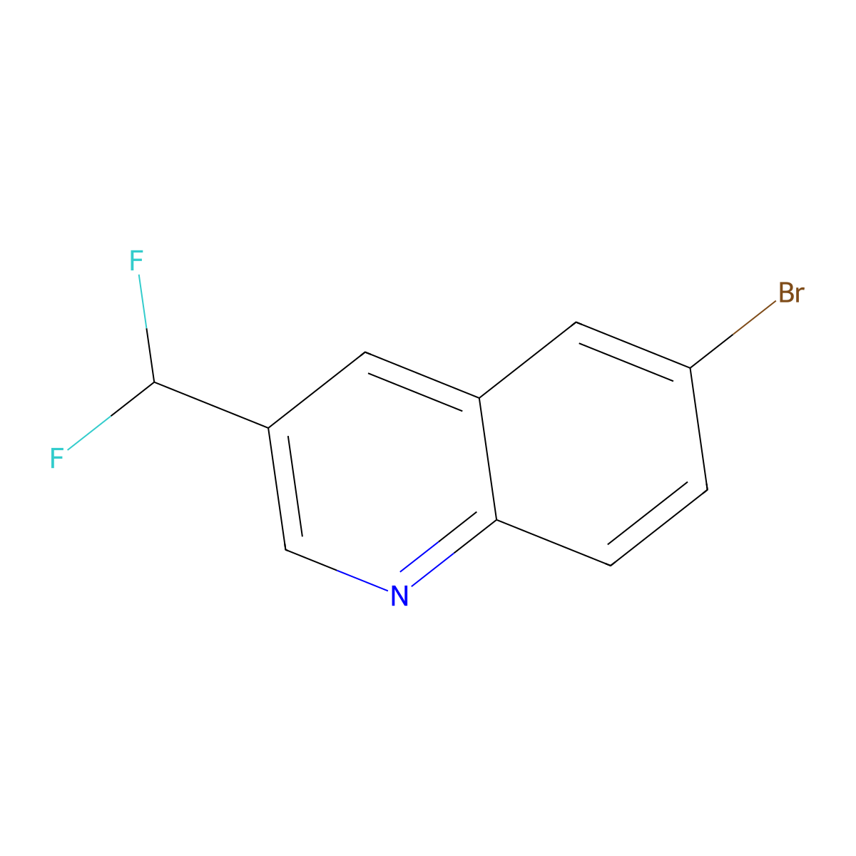 6-Bromo-3-(difluoromethyl)quinoline molecular structure, CAS 2828438-98-6