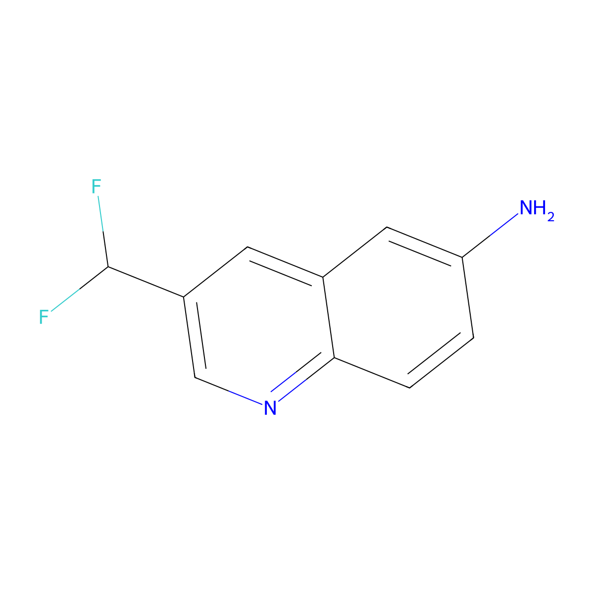 3-(Difluoromethyl)quinolin-6-amine molecular structure, CAS 2828438-99-7