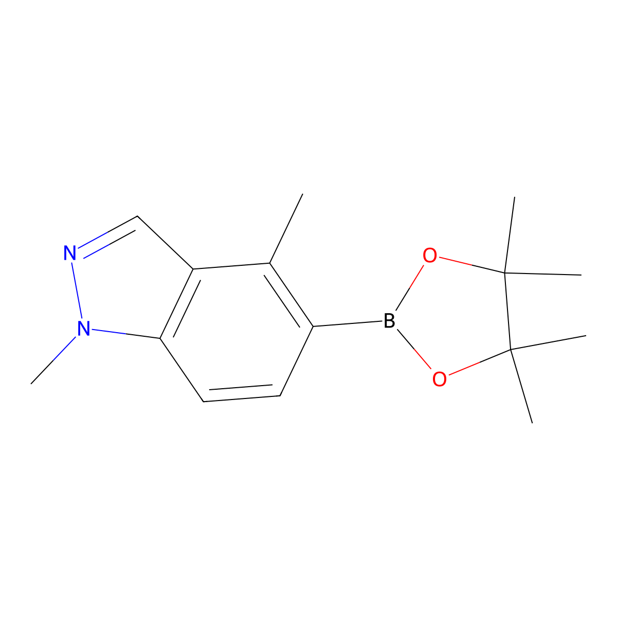 1,4-Dimethyl-5-(4,4,5,5-tetramethyl-1,3,2-dioxaborolan-2-yl)-1H-indazole molecular structure, CAS 2828439-37-6