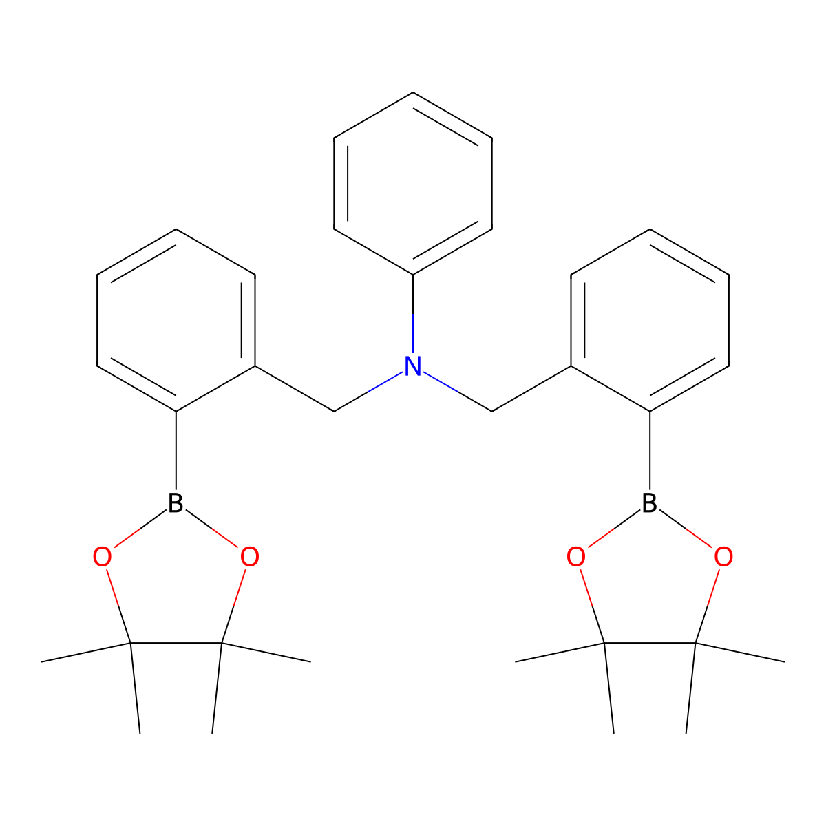 N,N-Bis(2-(4,4,5,5-tetramethyl-1,3,2-dioxaborolan-2-yl)benzyl)aniline molecular structure, CAS 2828439-42-3