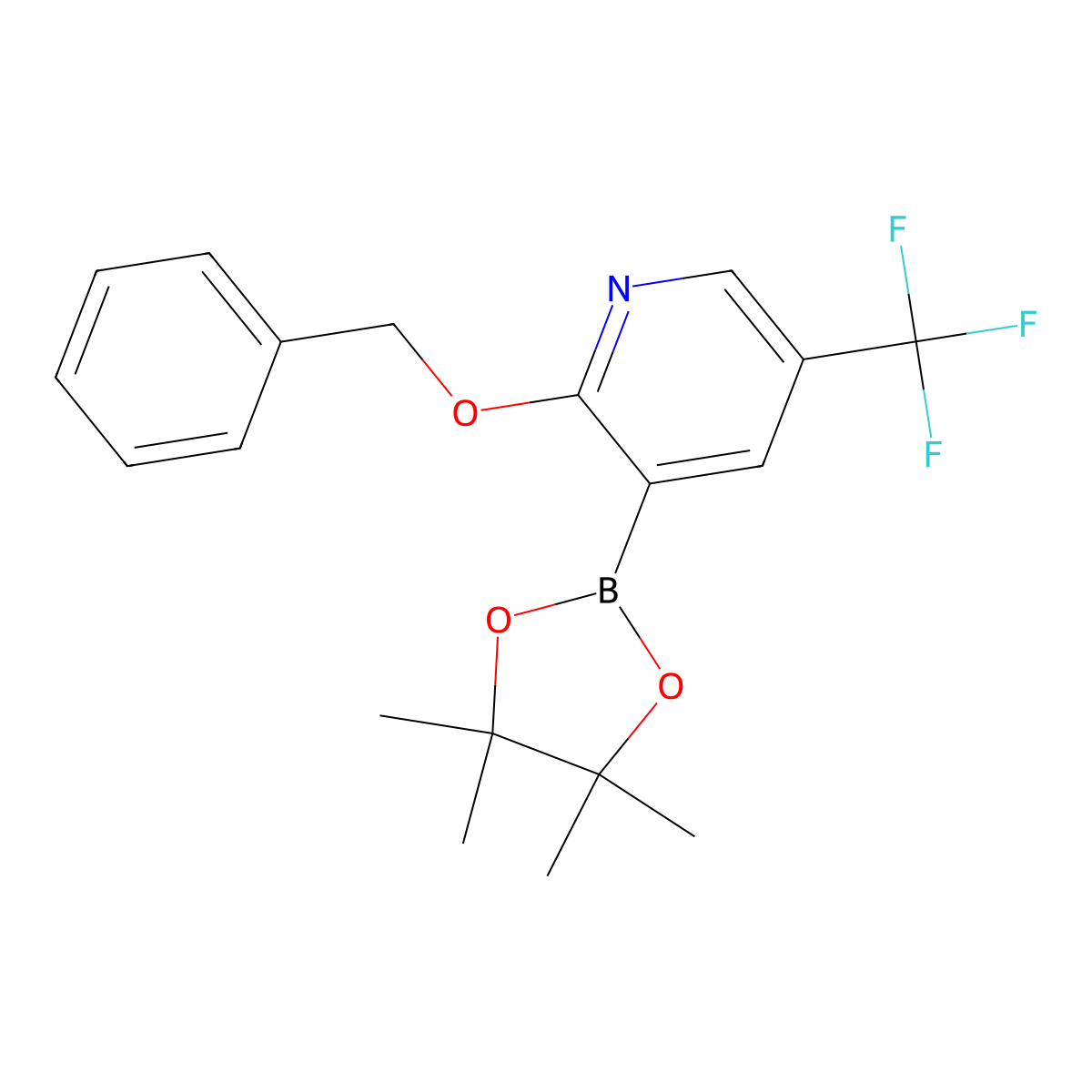 2-(Benzyloxy)-3-(4,4,5,5-tetramethyl-1,3,2-dioxaborolan-2-YL)-5-(trifluoromethyl)pyridine molecular structure, CAS 2828439-53-6