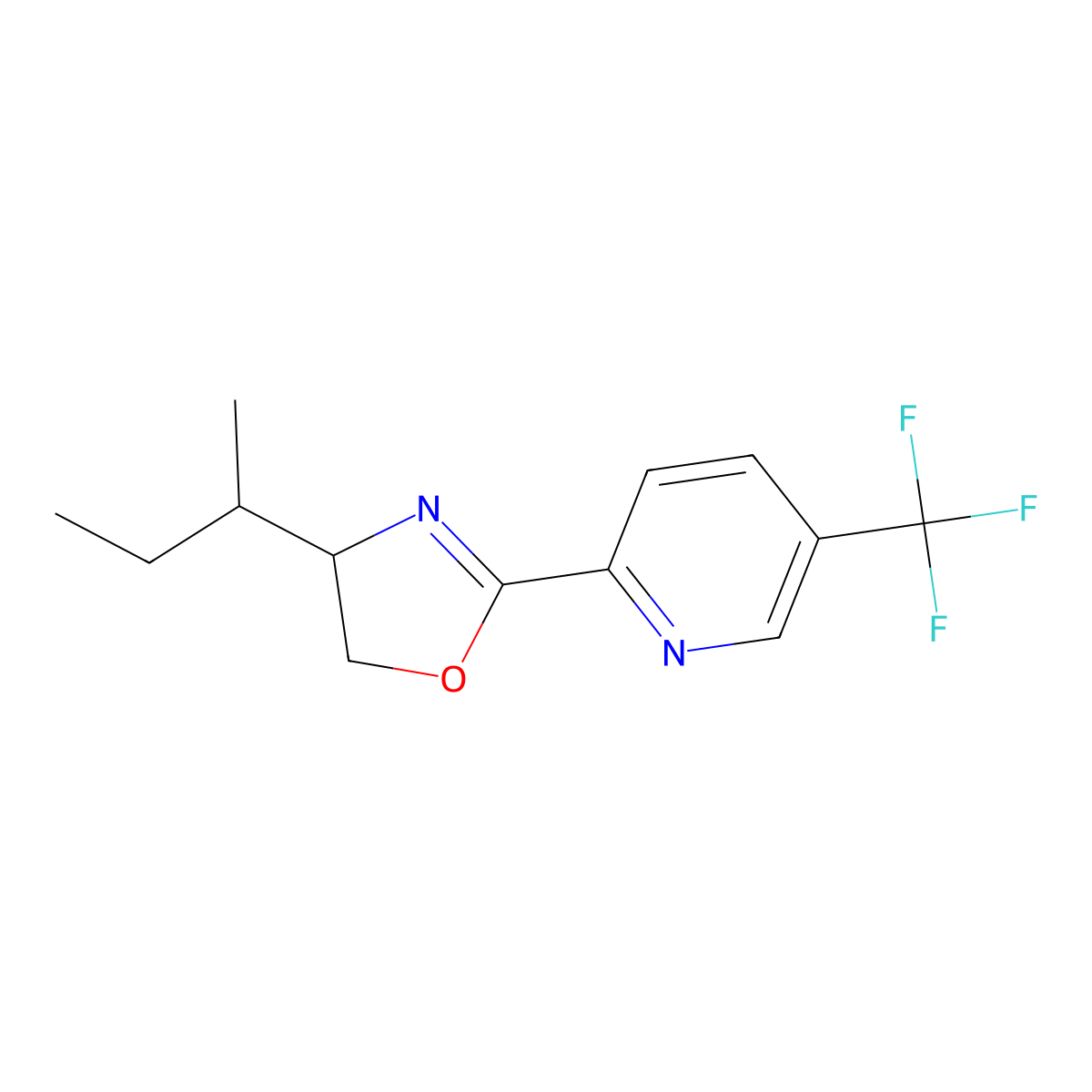 (S)-4-((S)-sec-Butyl)-2-(5-(trifluoromethyl)pyridin-2-yl)-4,5-dihydrooxazole molecular structure, CAS 2828439-59-2