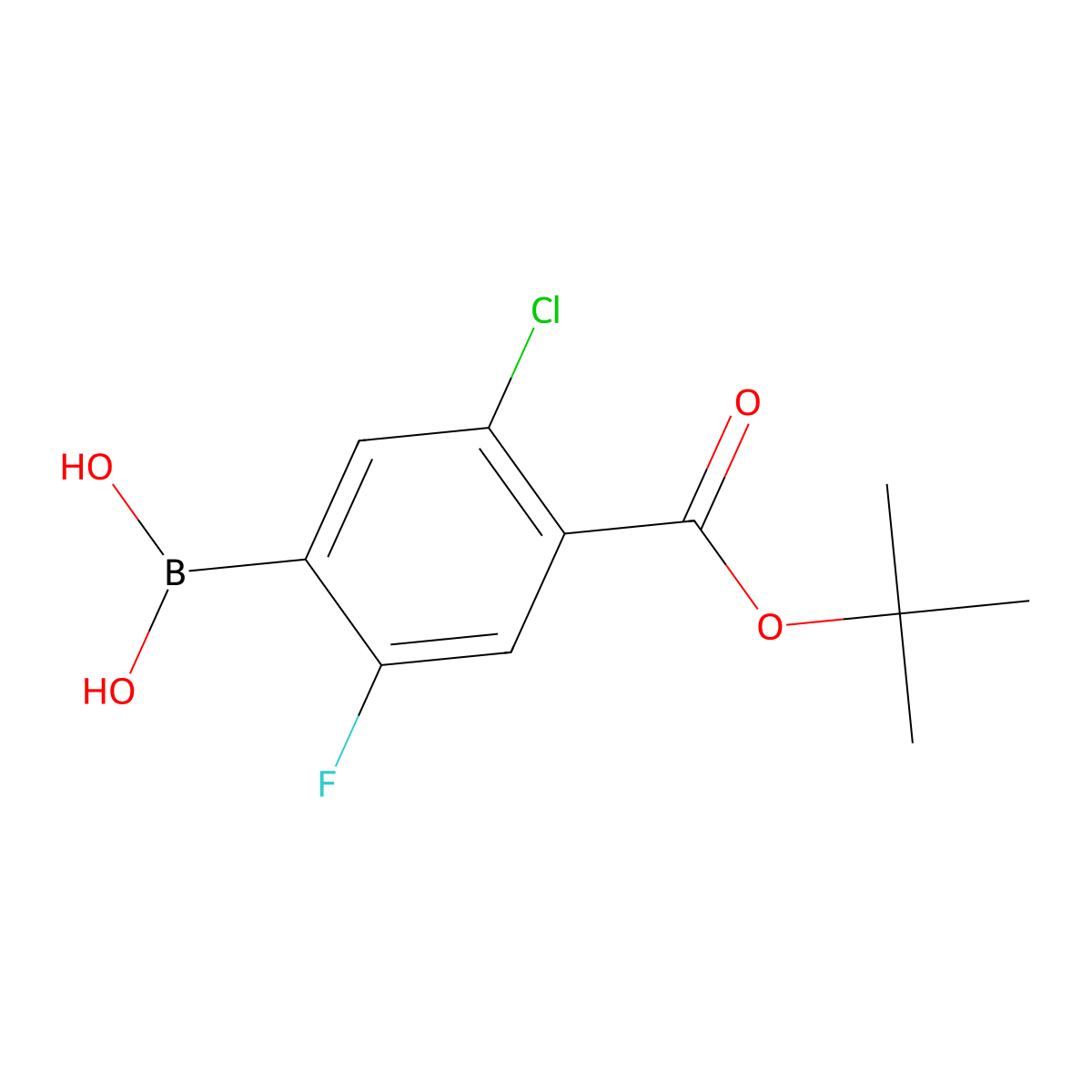(4-(tert-Butoxycarbonyl)-5-chloro-2-fluorophenyl)boronic acid molecular structure, CAS 2828439-64-9