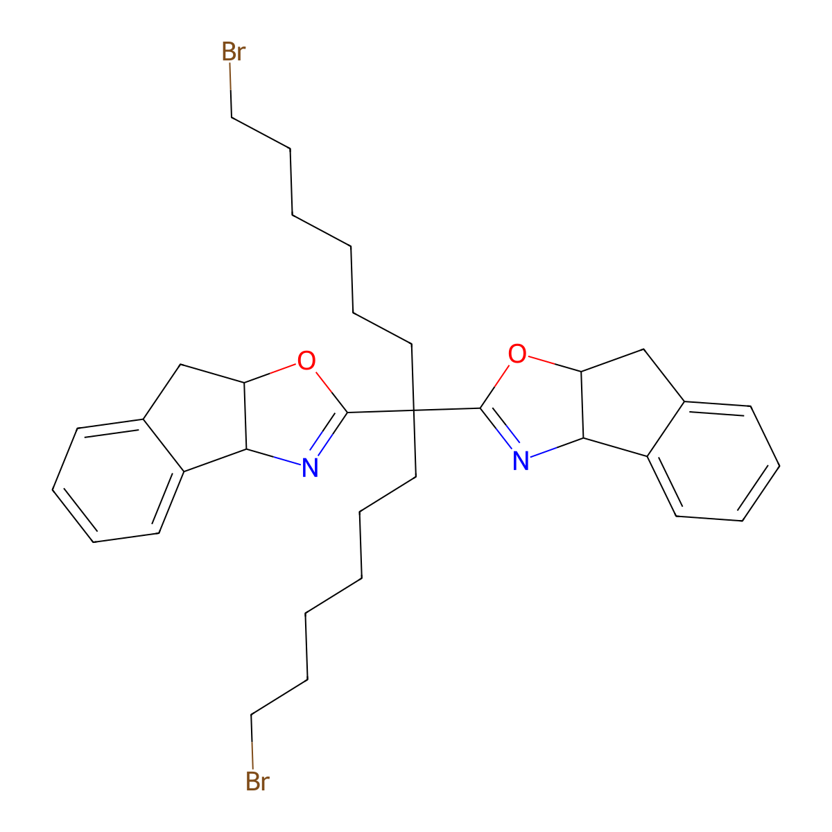 (3aR,3a'R,8aS,8a'S)-2,2'-(1,13-Dibromotridecane-7,7-diyl)bis(3a,8a-dihydro-8H-indeno[1,2-d]oxazole) molecular structure, CAS 2828439-66-1