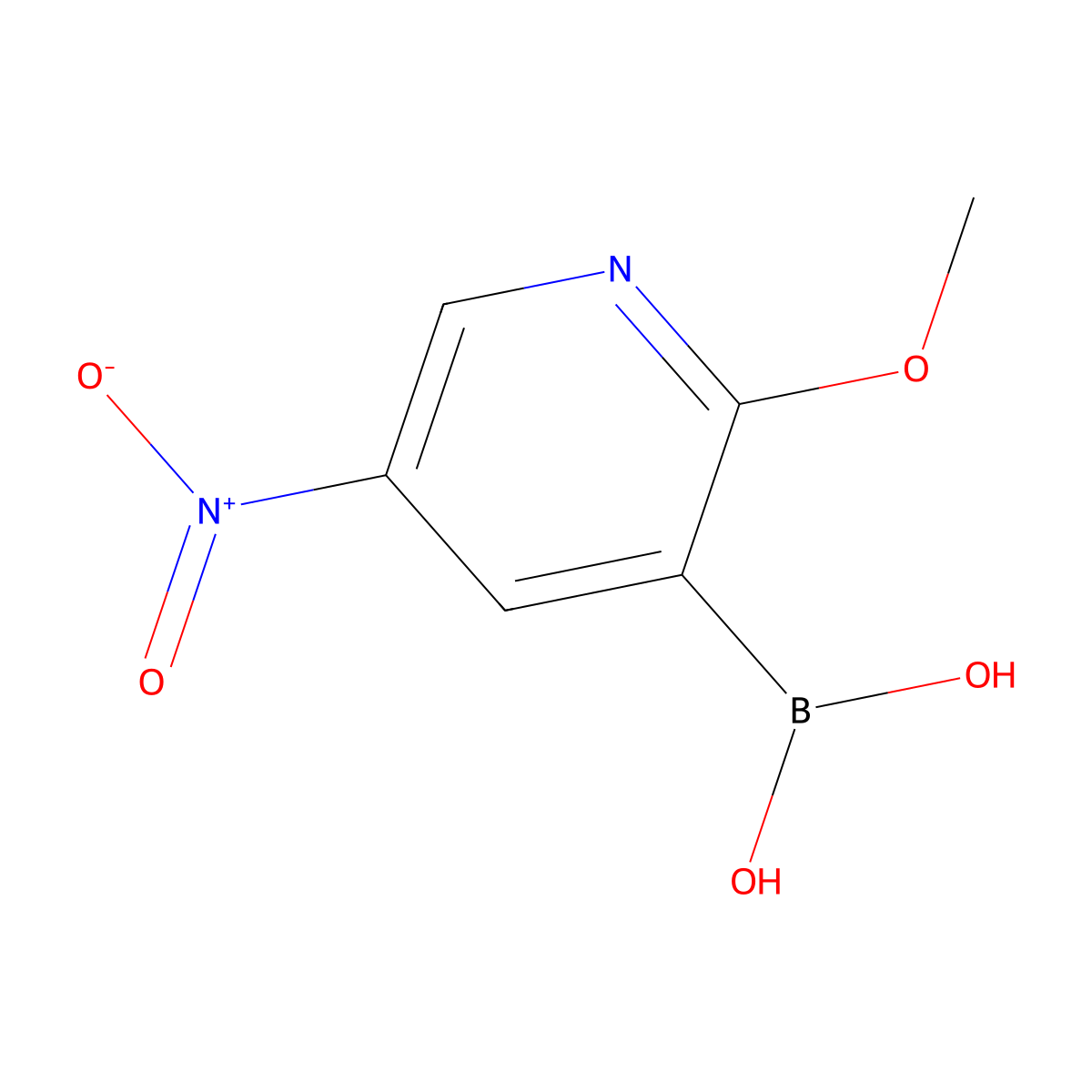 (2-Methoxy-5-nitropyridin-3-yl)boronic acid molecular structure, CAS 2828439-68-3
