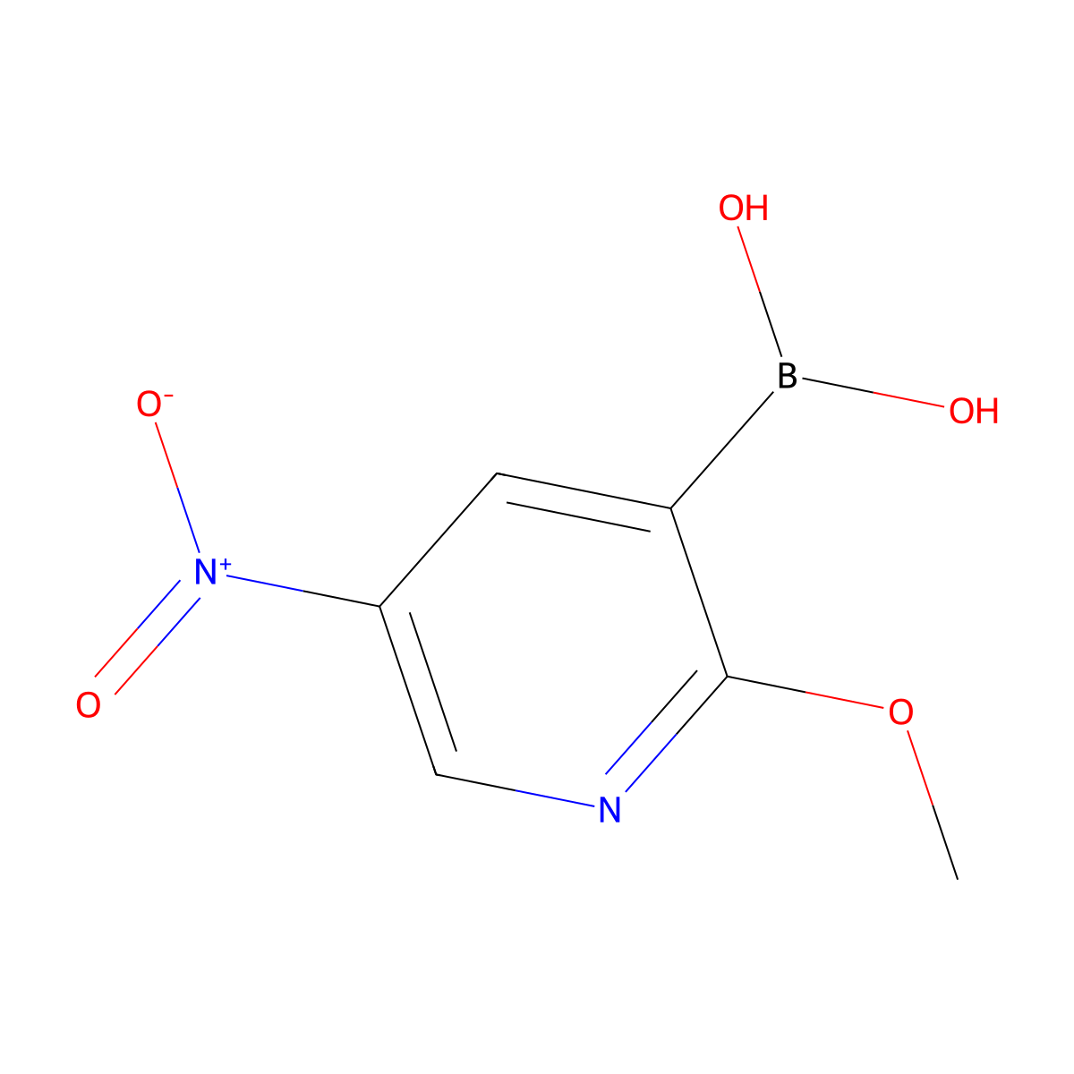 (2-Methoxy-5-nitropyridin-3-yl)boronic acid molecular structure, CAS 2828439-68-3