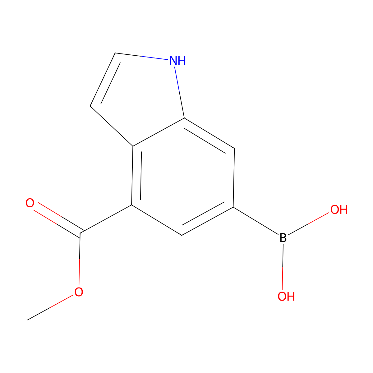 (4-(Methoxycarbonyl)-1H-indol-6-yl)boronic acid molecular structure, CAS 2828439-69-4