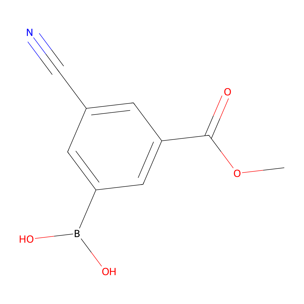 (3-Cyano-5-(methoxycarbonyl)phenyl)boronic acid molecular structure, CAS 2828439-71-8