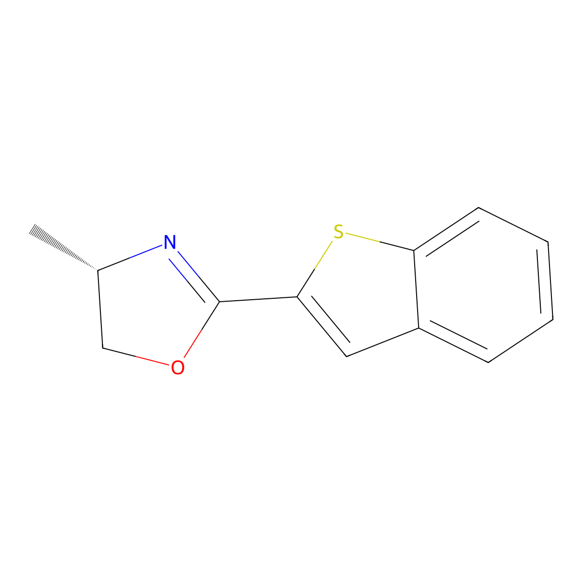 (S)-2-(Benzo[b]thiophen-2-yl)-4-methyl-4,5-dihydrooxazole molecular structure, CAS 2828439-74-1