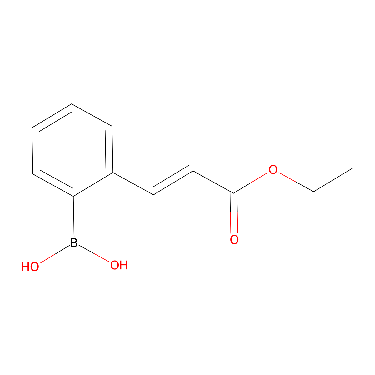 (E)-(2-(3-Ethoxy-3-oxoprop-1-en-1-yl)phenyl)boronic acid molecular structure, CAS 2828439-78-5