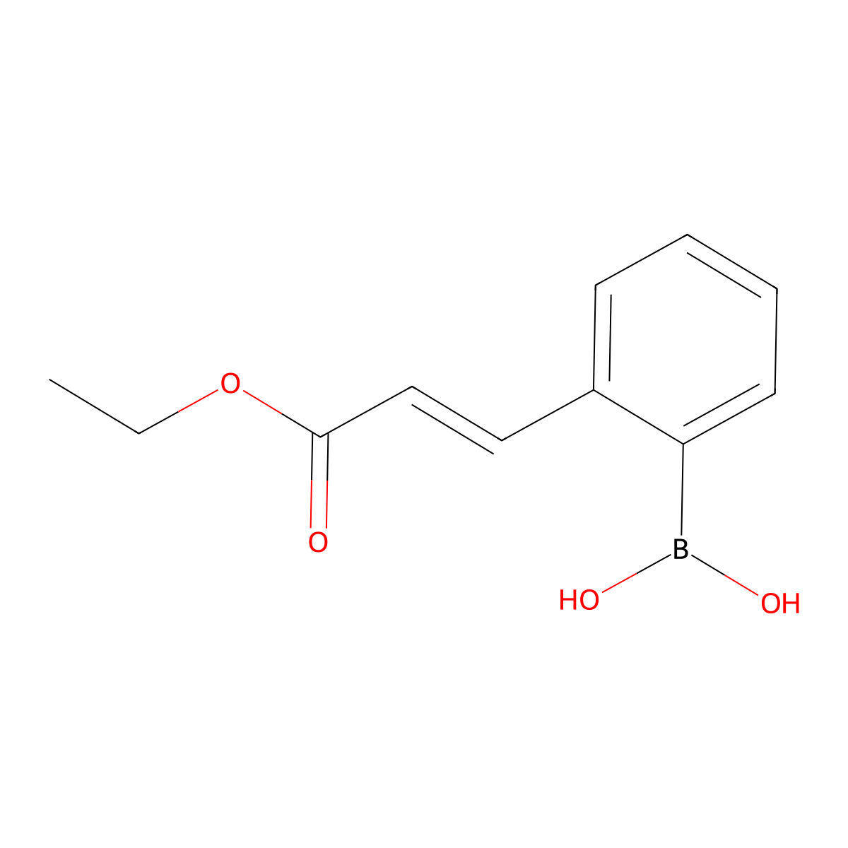 (E)-(2-(3-Ethoxy-3-oxoprop-1-en-1-yl)phenyl)boronic acid molecular structure, CAS 2828439-78-5
