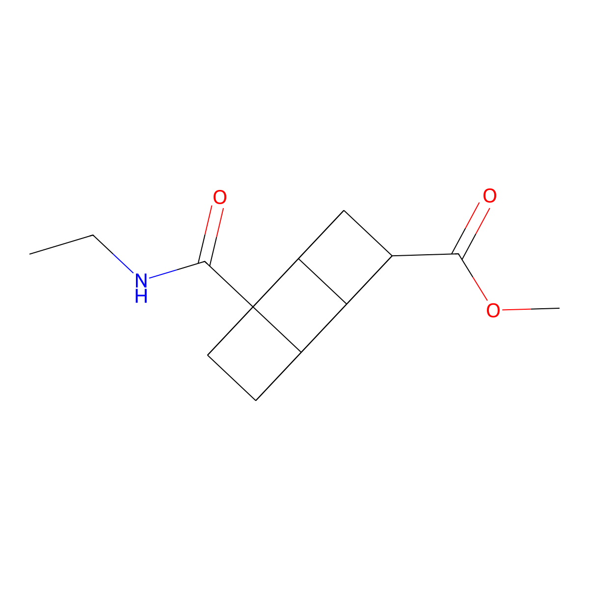 Methyl 4-(ethylcarbamoyl)cubane-1-carboxylate molecular structure, CAS 2828439-84-3