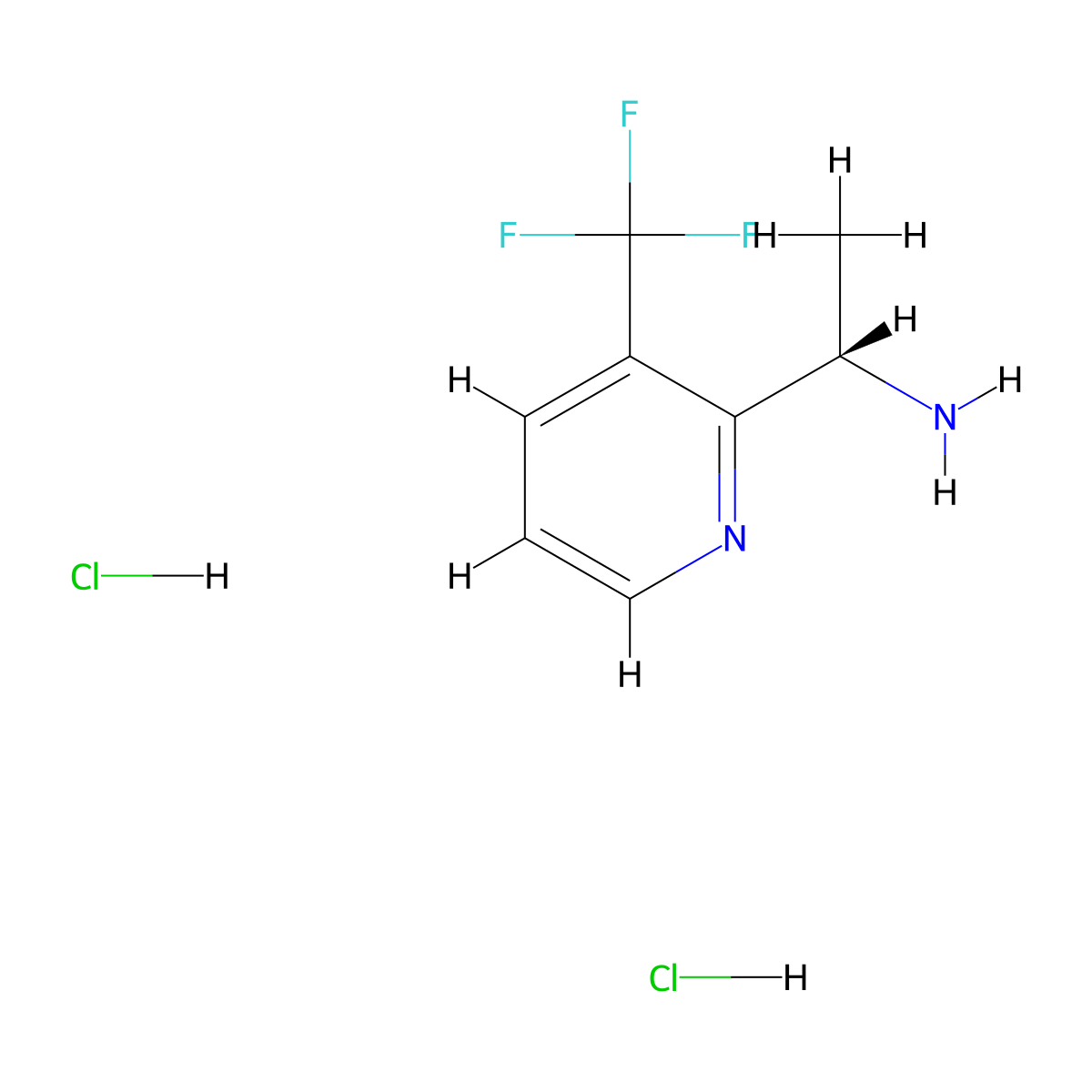 (S)-1-(3-(Trifluoromethyl)pyridin-2-yl)ethan-1-amine dihydrochloride molecular structure, CAS 2828439-89-8