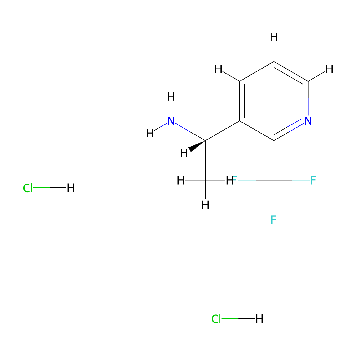 (S)-1-(2-(Trifluoromethyl)pyridin-3-yl)ethan-1-amine dihydrochloride molecular structure, CAS 2828439-90-1