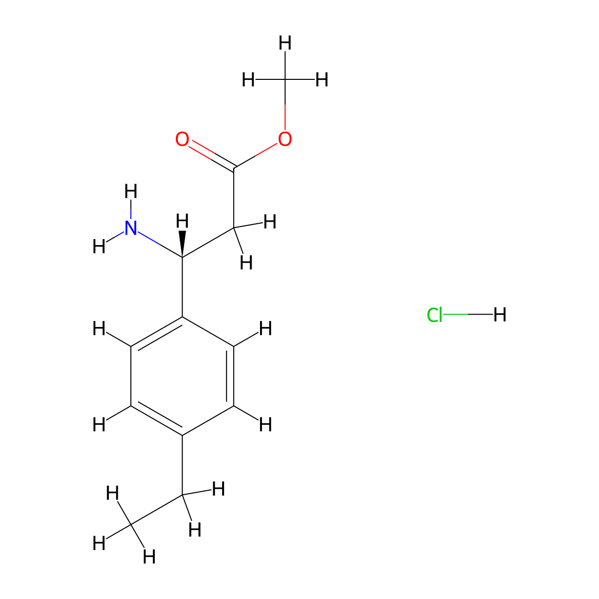 Methyl (R)-3-amino-3-(4-ethylphenyl)propanoate hydrochloride molecular structure, CAS 2828439-95-6