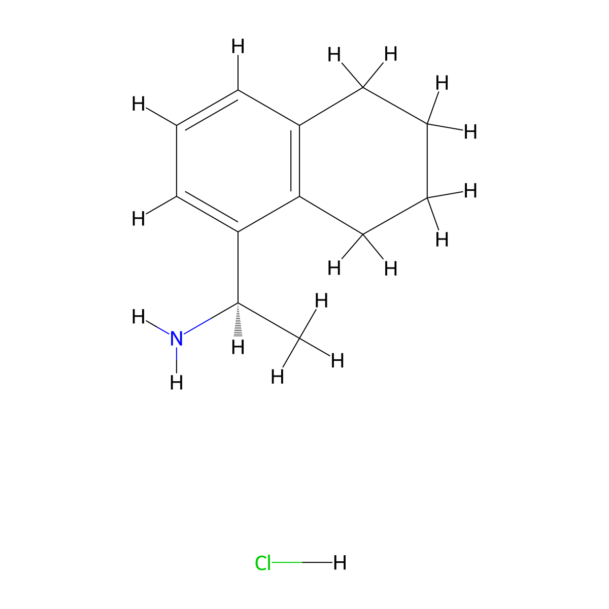 (R)-1-(5,6,7,8-Tetrahydronaphthalen-1-yl)ethan-1-amine hydrochloride molecular structure, CAS 2828440-02-2