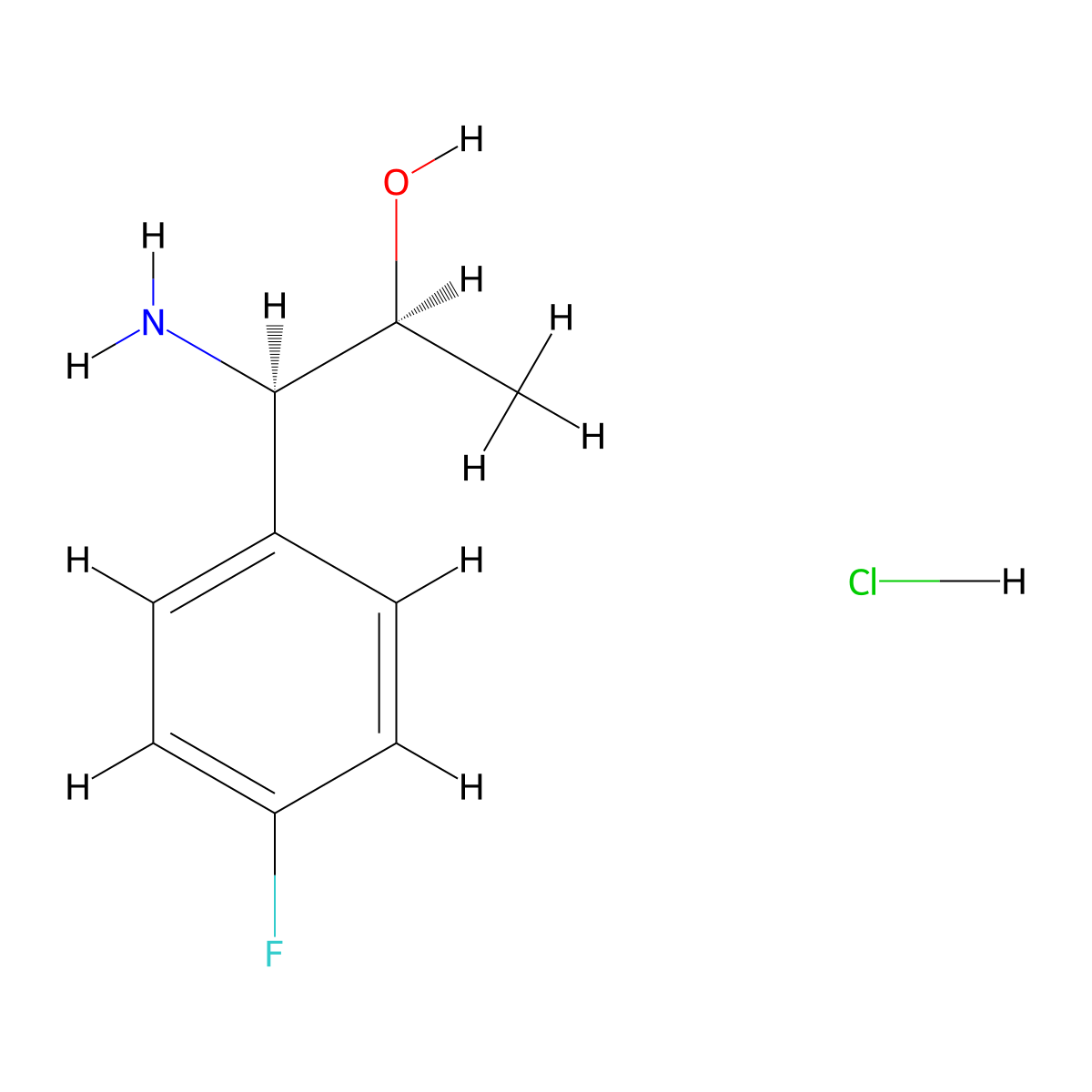 (1R,2S)-1-Amino-1-(4-fluorophenyl)propan-2-ol hydrochloride molecular structure, CAS 2828440-04-4