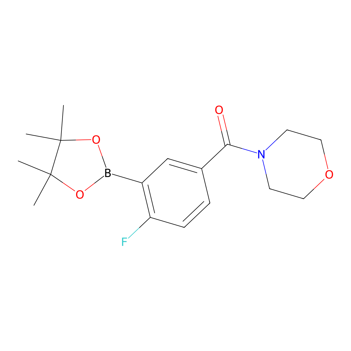 (4-Fluoro-3-(4,4,5,5-tetramethyl-1,3,2-dioxaborolan-2-yl)phenyl)(morpholino)methanone molecular structure, CAS 2828440-06-6