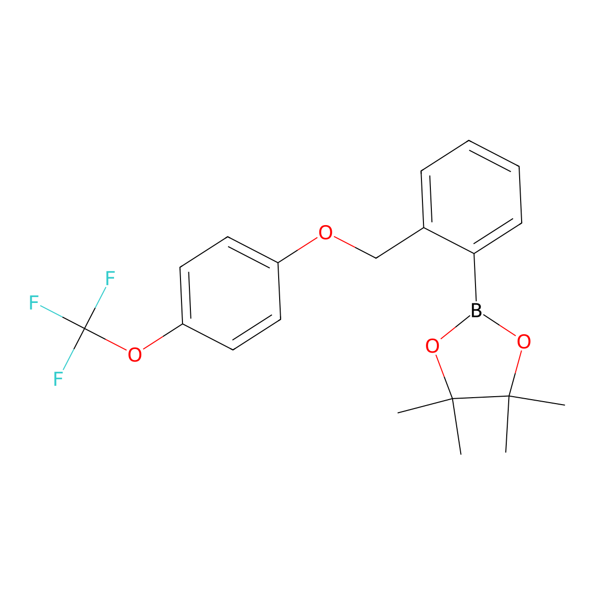 4,4,5,5-Tetramethyl-2-(2-((4-(trifluoromethoxy)phenoxy)methyl)phenyl)-1,3,2-dioxaborolane molecular structure, CAS 2828440-11-3