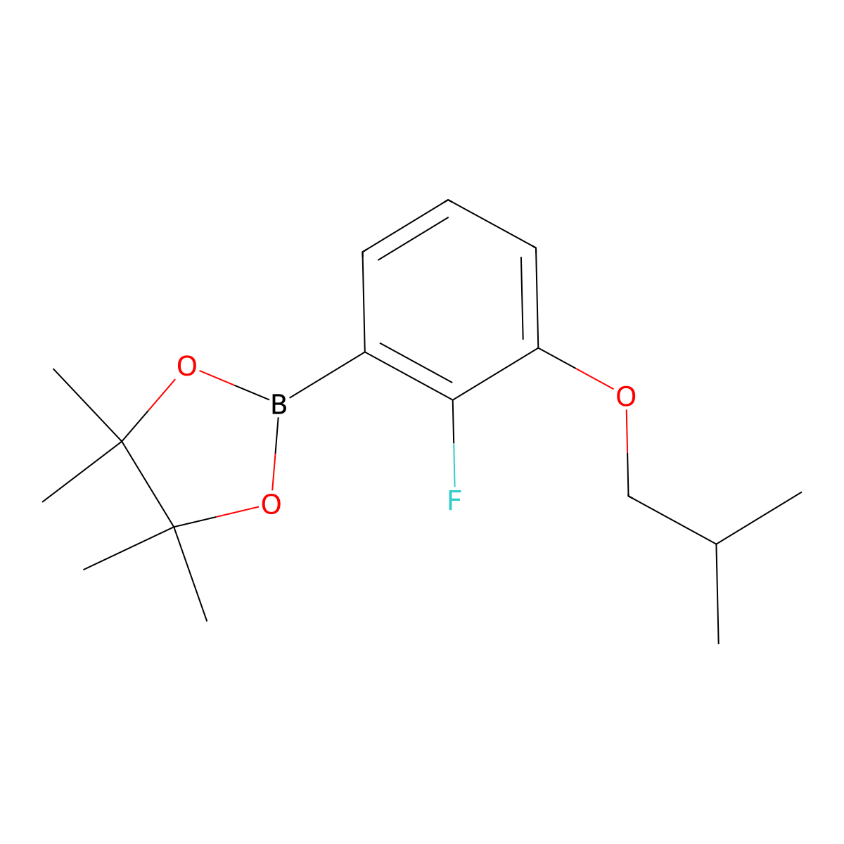 2-(2-Fluoro-3-isobutoxyphenyl)-4,4,5,5-tetramethyl-1,3,2-dioxaborolane molecular structure, CAS 2828440-13-5