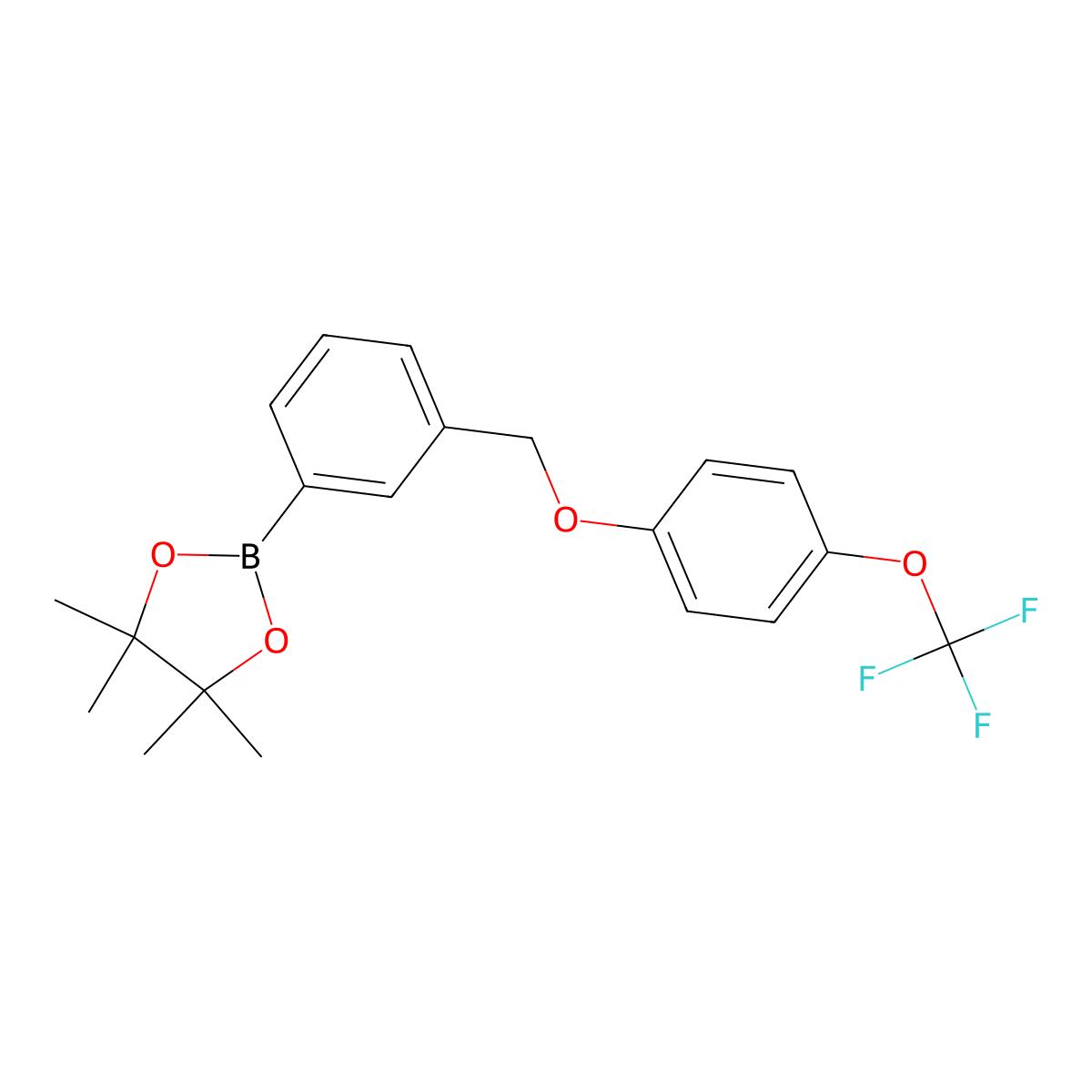 4,4,5,5-Tetramethyl-2-(3-((4-(trifluoromethoxy)phenoxy)methyl)phenyl)-1,3,2-dioxaborolane molecular structure, CAS 2828440-20-4