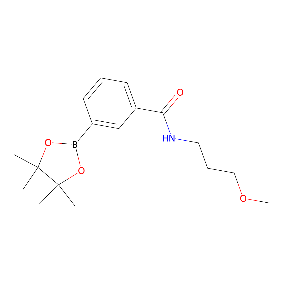 N-(3-Methoxypropyl)-3-(4,4,5,5-tetramethyl-1,3,2-dioxaborolan-2-yl)benzamide molecular structure, CAS 2828440-22-6