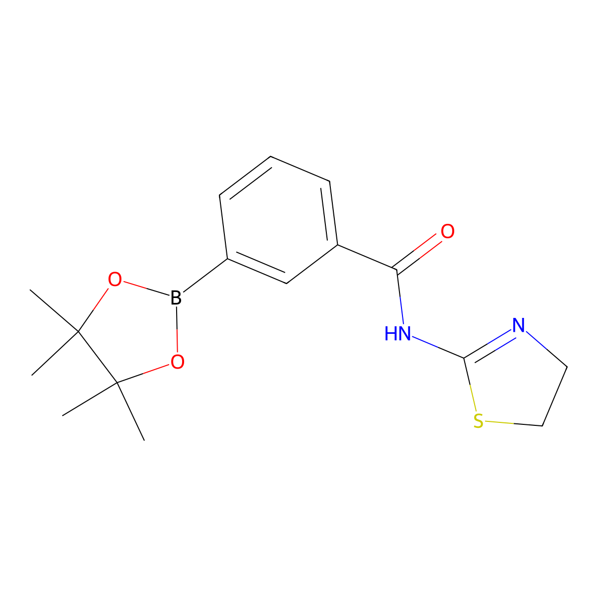 N-(4,5-Dihydrothiazol-2-yl)-3-(4,4,5,5-tetramethyl-1,3,2-dioxaborolan-2-yl)benzamide molecular structure, CAS 2828440-28-2