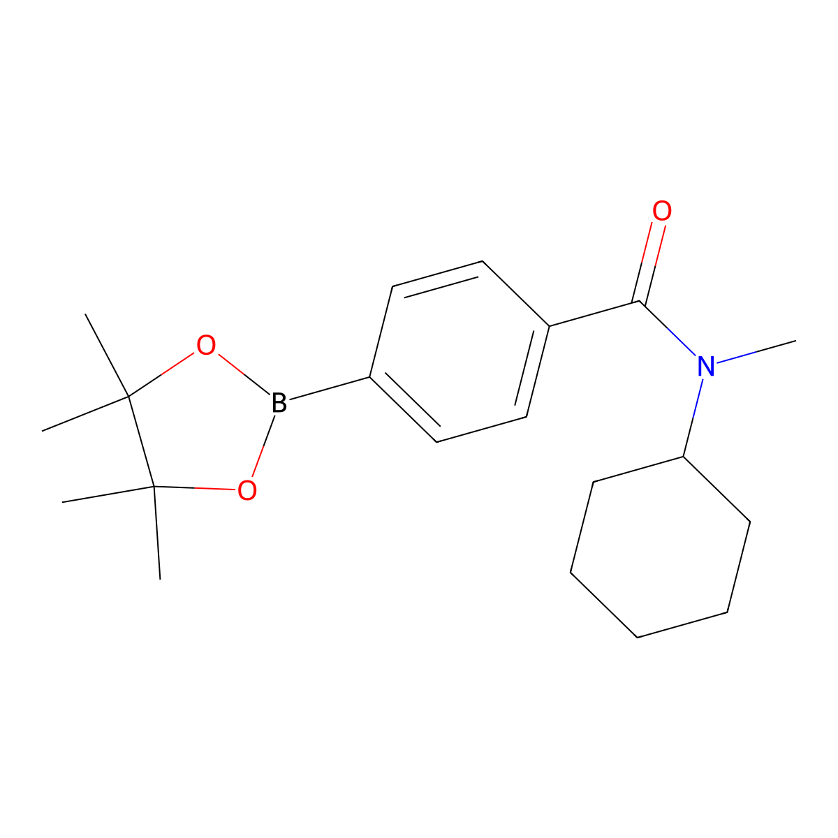 N-Cyclohexyl-N-methyl-4-(4,4,5,5-tetramethyl-1,3,2-dioxaborolan-2-yl)benzamide molecular structure, CAS 2828443-89-4