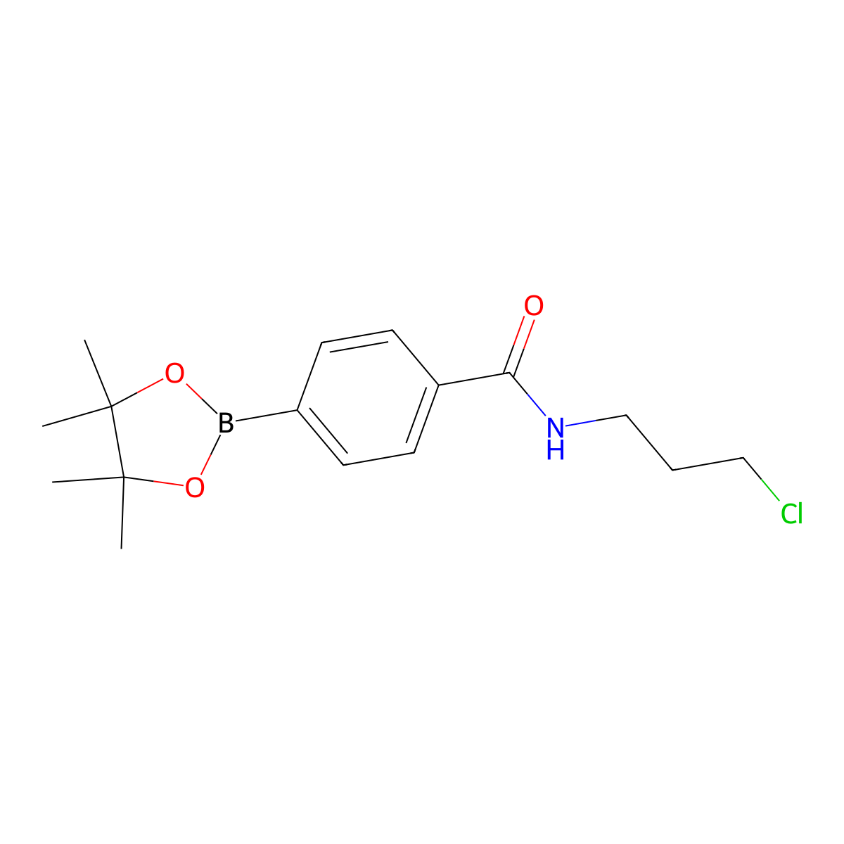 N-(3-Chloropropyl)-4-(4,4,5,5-tetramethyl-1,3,2-dioxaborolan-2-yl)benzamide molecular structure, CAS 2828443-90-7