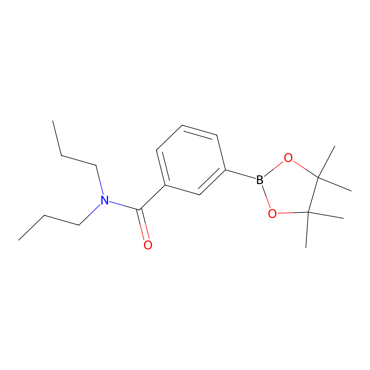 N,N-Dipropyl-3-(4,4,5,5-tetramethyl-1,3,2-dioxaborolan-2-yl)benzamide molecular structure, CAS 2828443-94-1