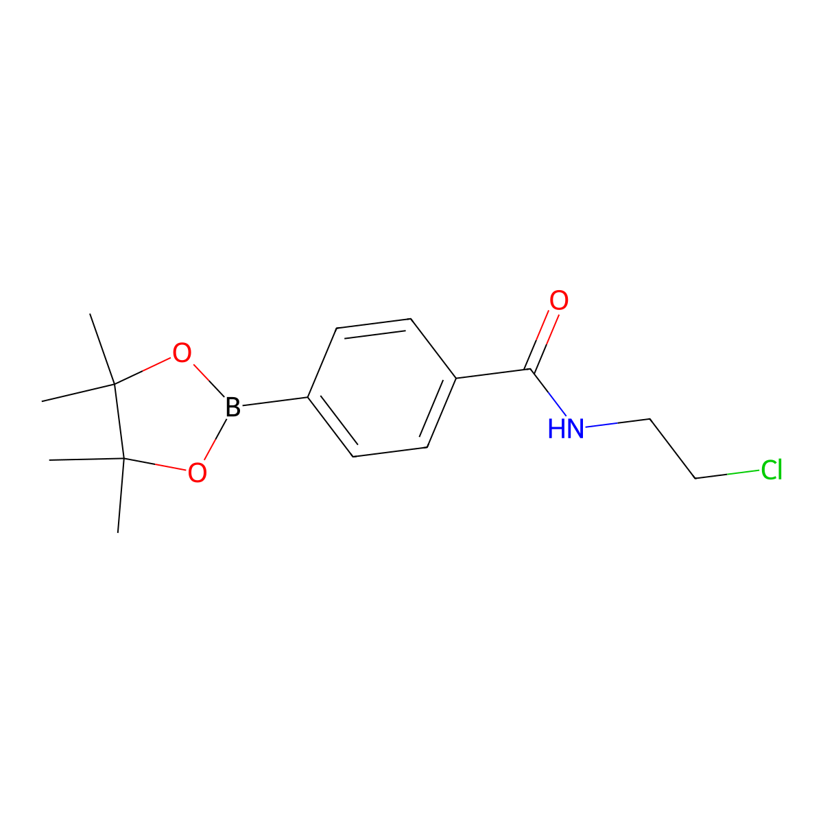 N-(2-Chloroethyl)-4-(4,4,5,5-tetramethyl-1,3,2-dioxaborolan-2-yl)benzamide molecular structure, CAS 2828443-95-2